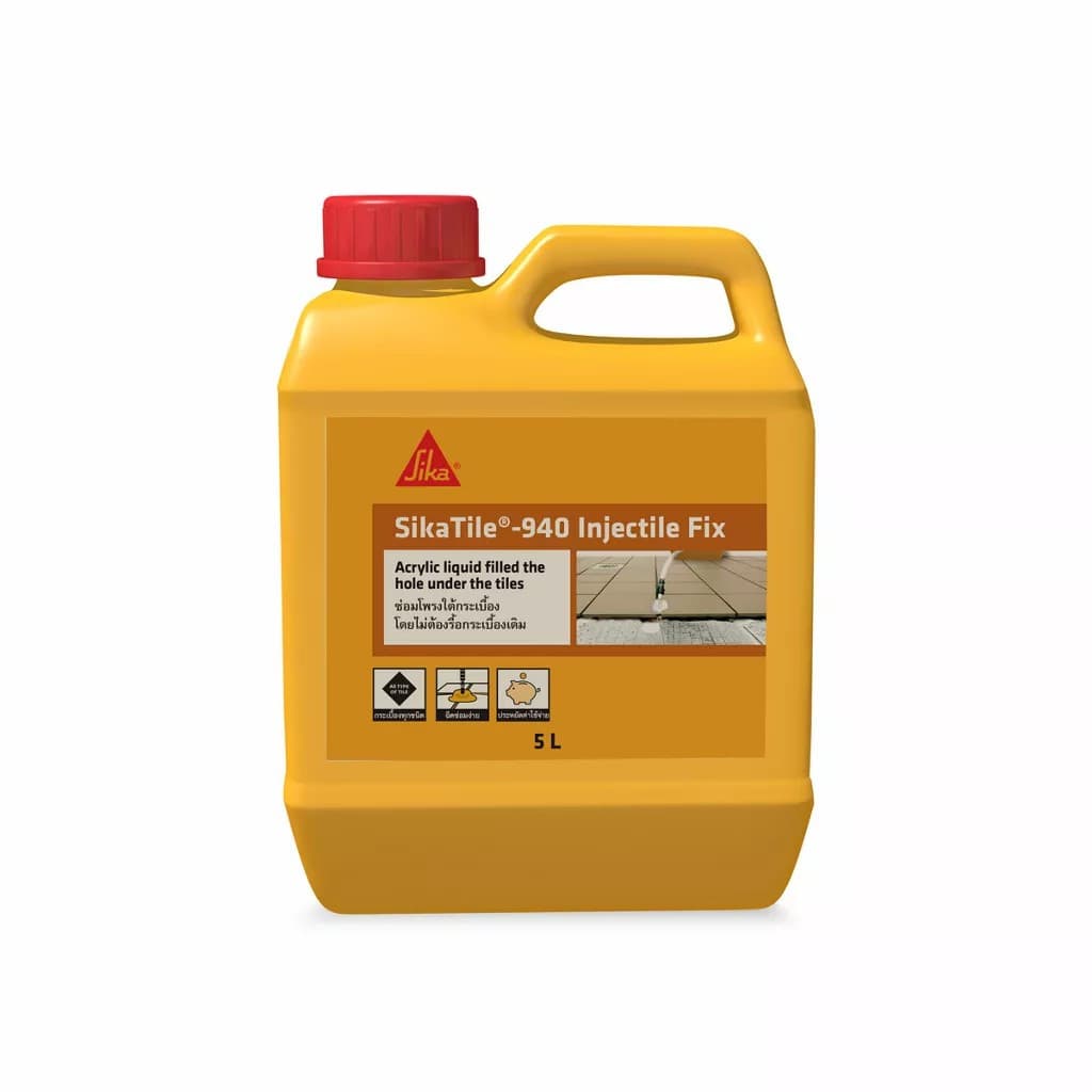SIKA น้ำยาซ่อมโพรงใต้กระเบื้อง Sika Tile-940 Injectile Fix ขนาด 5 ลิตร รูปที่ 1