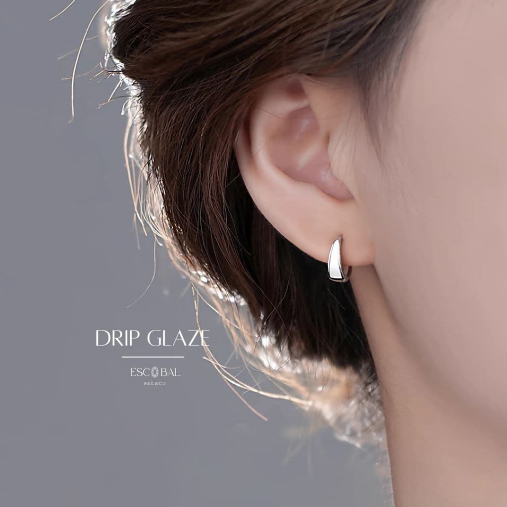 ESCOBAL ต่างหูเงิน Drip Glaze ตุ้มหูเงิน ต่างหูแฟชั่น ต่างหูใส่สบาย เก๋ไก๋และทันสมัย ต่างหูผู้หญิง รูปที่ 1