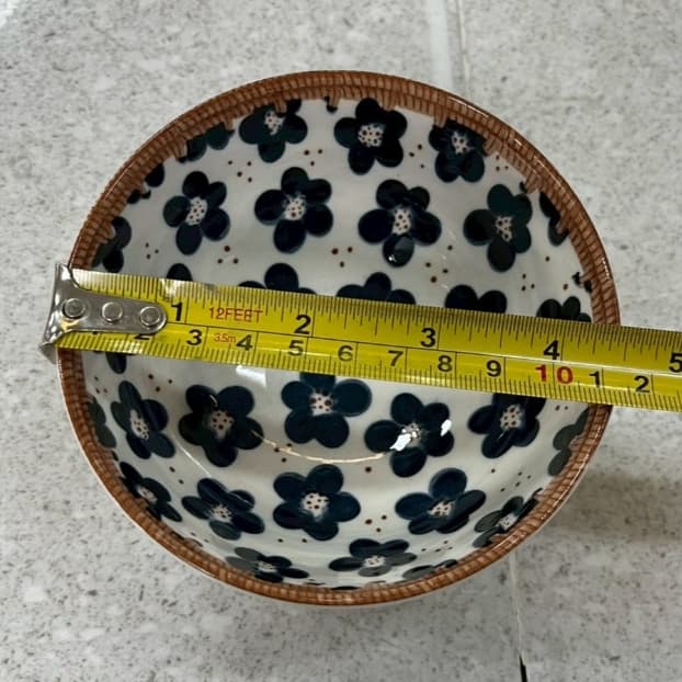 ถ้วยเซรามิก 4.5 นิ้ว ถ้วยน้ำจิ้ม ถ้วยซุป ลายดอกบ๋วย ทำจากเซรามิกเนื้อดี เข้าไมโครเวฟได้ รูปที่ 3