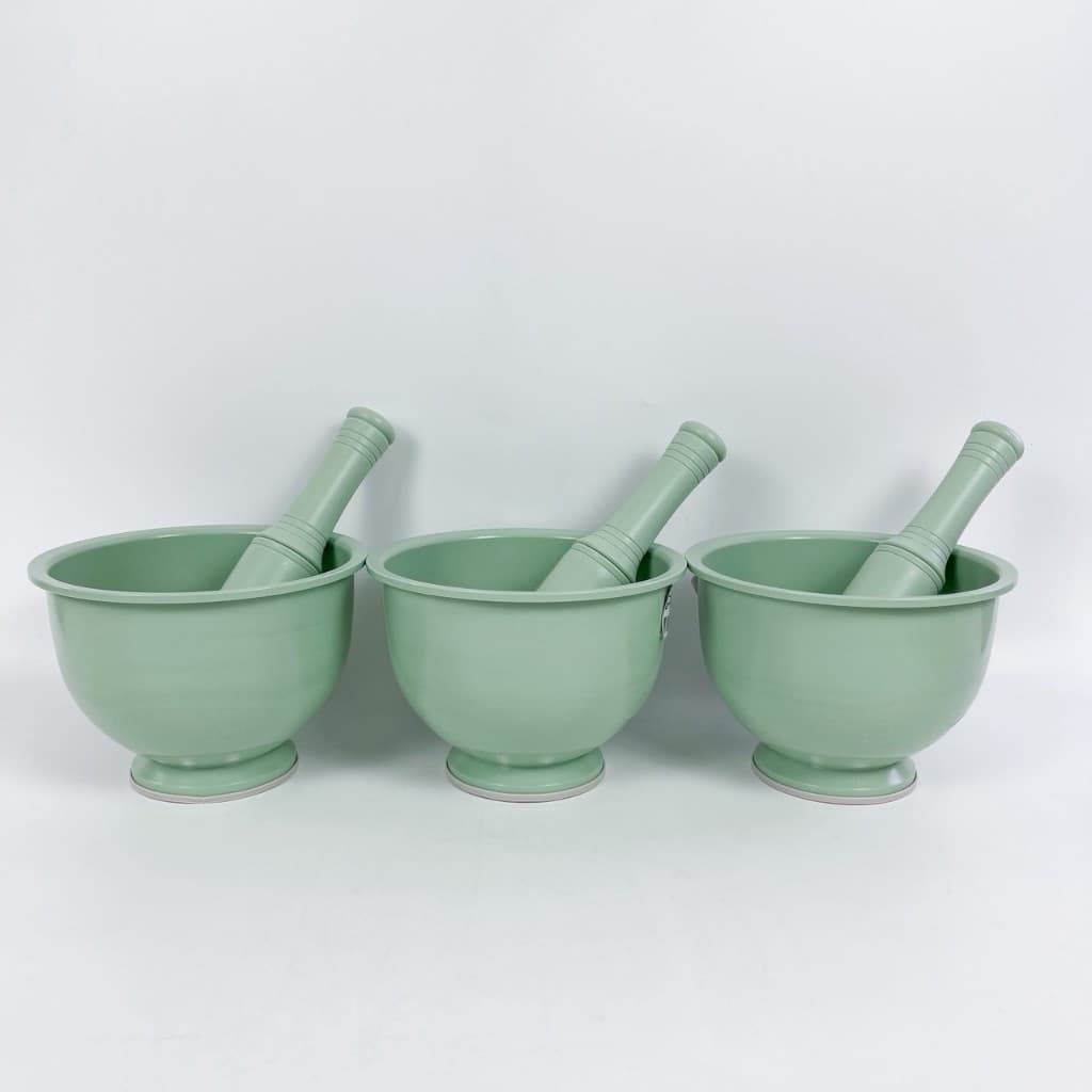 เซ็ทครกพลาสติกเกาหลี ครกพร้อมสาก สีมิ้นต์พาสเทล น้ำหนักเบา ไม่ขึ้นรา Plastic Mortar Set 절구통 รูปที่ 4