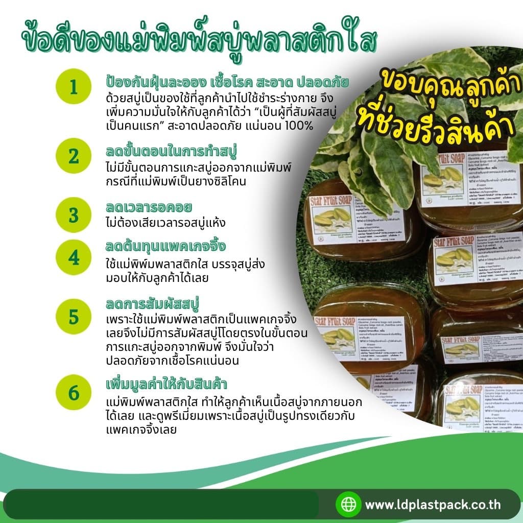 พิมพ์พลาสติกเทสบู่สี่เหลี่ยม50g.+ฝาปิด แม่พิมพ์สบู่50กรัม พิมพ์สี่เหลี่ยม50กรัม รูปที่ 3