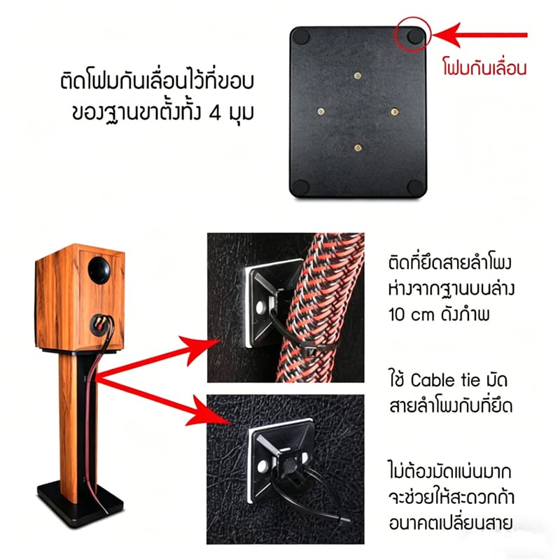 ขาตั้งลำโพง สูง 70 cm ไม้ MDF กรอกทรายได้ ซาวร์วูด speaker stand รูปที่ 5