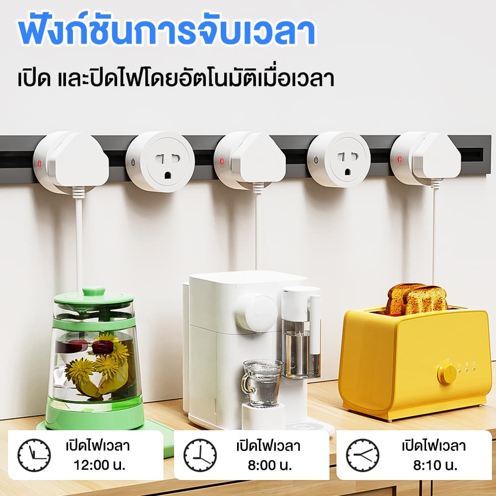 ปลั๊กอัจฉริยะ WiFi 16A/20A Smart Plug วัดพลังงาน วัดค่าไฟ ตั้งเวลา ควบคุมผ่านแอป รองรับ Alexa Google รูปที่ 9