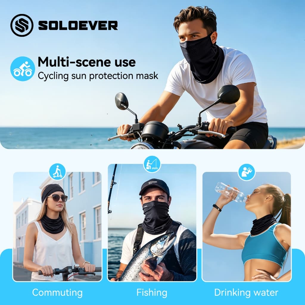 SOLOEVERBalaclava Cycling Mask, UPF50+ Sun Protection, Ice Silk Quick-Dry & Breathable Windproof รูปที่ 4