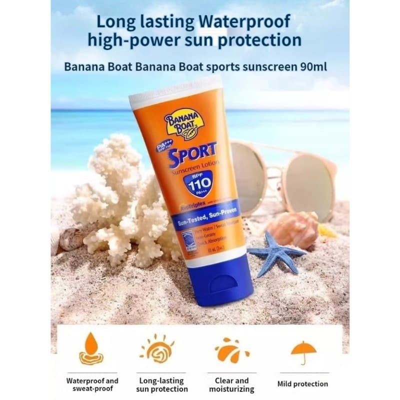 Banana Sport SPF110 PA+++ ครีมกันแดดกีฬา ใช้บนชายหาด กันน้ำกันเหงื่อ ติดทนนาน UVA UVB รูปที่ 7