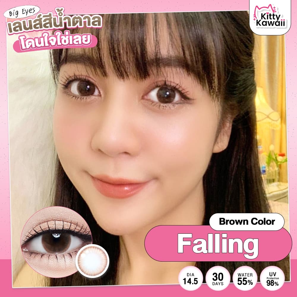 คอนแทคเลนส์ Falling Brown / Black ขนาดกลาง รูปที่ 5