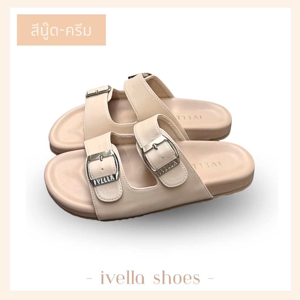 รองเท้าแตะ IVY SHOES สวมเข็มขัด2ตอน นิ่มมาก มี 4 สี รองเท้าผู้หญิง size 36-41 รูปที่ 6