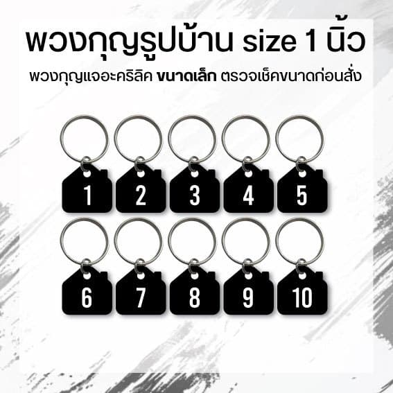 พวงกุญแจรูปบ้าน ขนาด 1 นิ้ว ขายเป็นชุด โปรดอ่านก่อนกดสั่ง รูปที่ 1