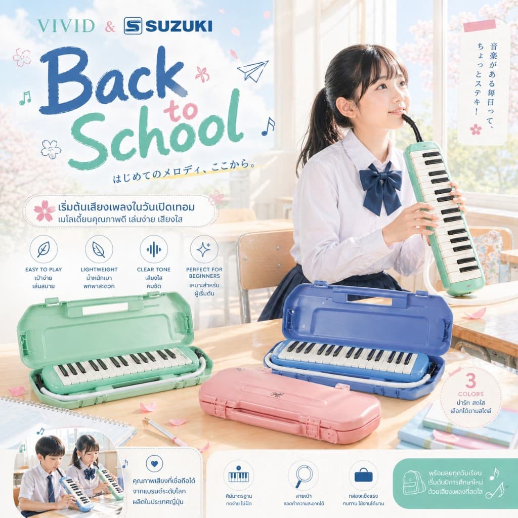 Vivid รุ่น MV-32 เมโลเดี้ยน 32คีย์ และ Vivid MV-27 เมโลเดี้ยน 27คีย์ รูปที่ 9