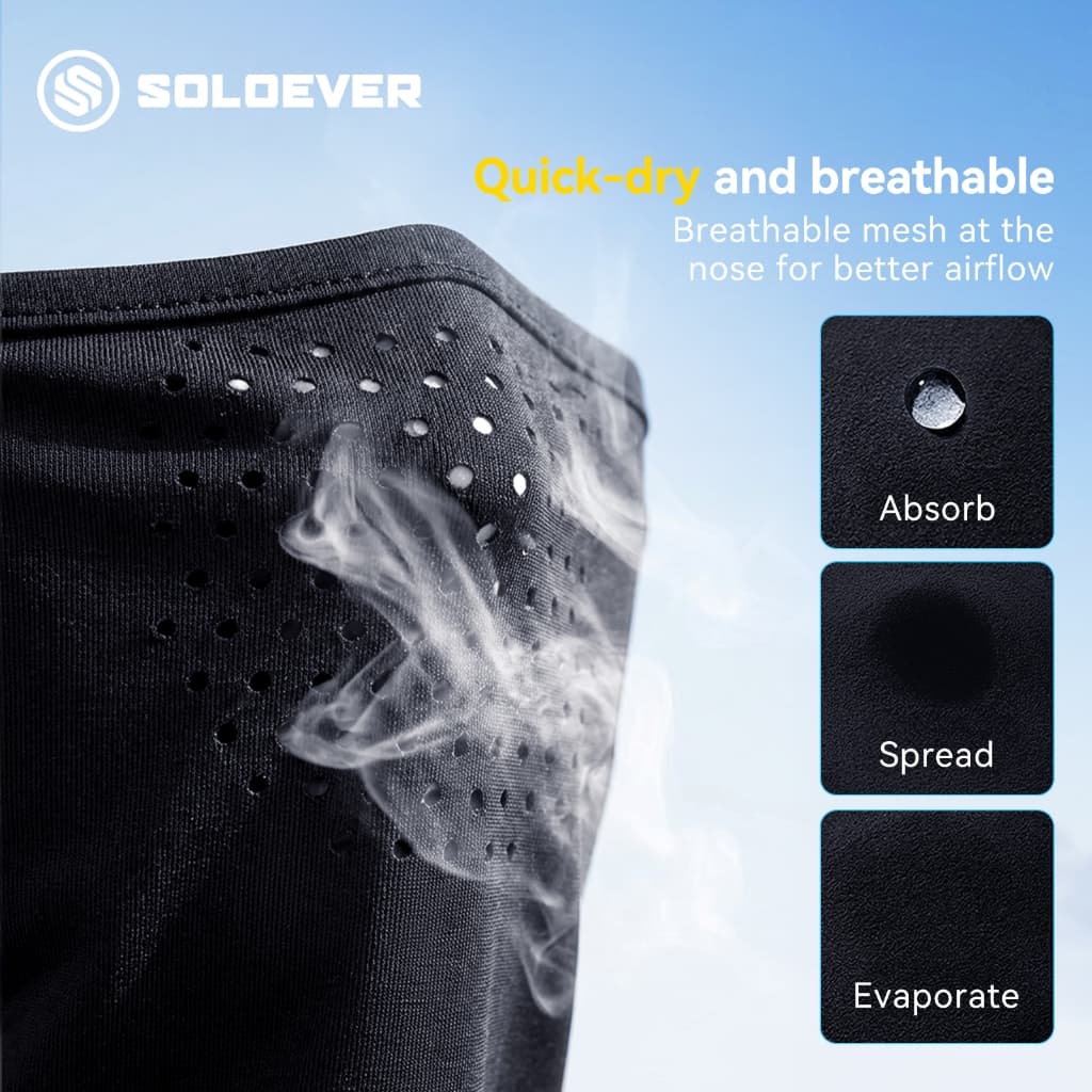 SOLOEVER หน้ากากผ้าเรยอน ระบายอากาศ ป้องกันรังสียูวี แห้งเร็ว อเนกประสงค์ สําหรับขี่จักรยาน ตกปลา รูปที่ 3