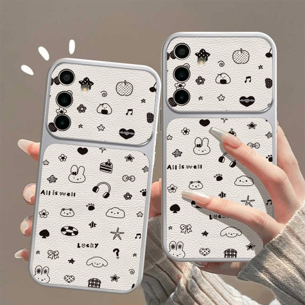 Cute bunny เคส For Samsung A27 A37 A57 S26 A07 A17 A56 A36 A06 A16 A35 A55 A15 S24เคสโทรศัพท์หนังแกะ เคสโทรศัพท์ รูปที่ 4