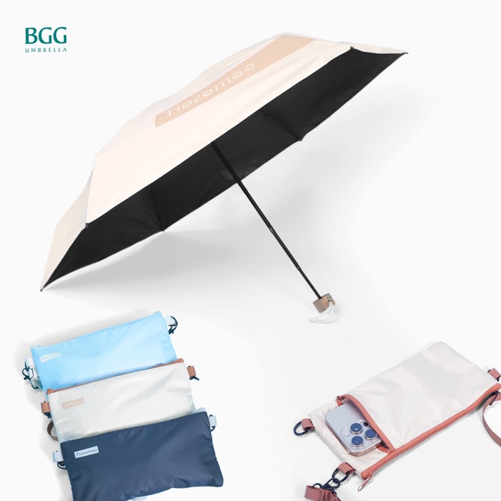 BGG UPF50+ UV Cut 100% 5-Fold Crossbody Folding Umbrella ร่มพับ 5ตอน กันแดด กันยูวี100% สะพายข้าง รูปที่ 1