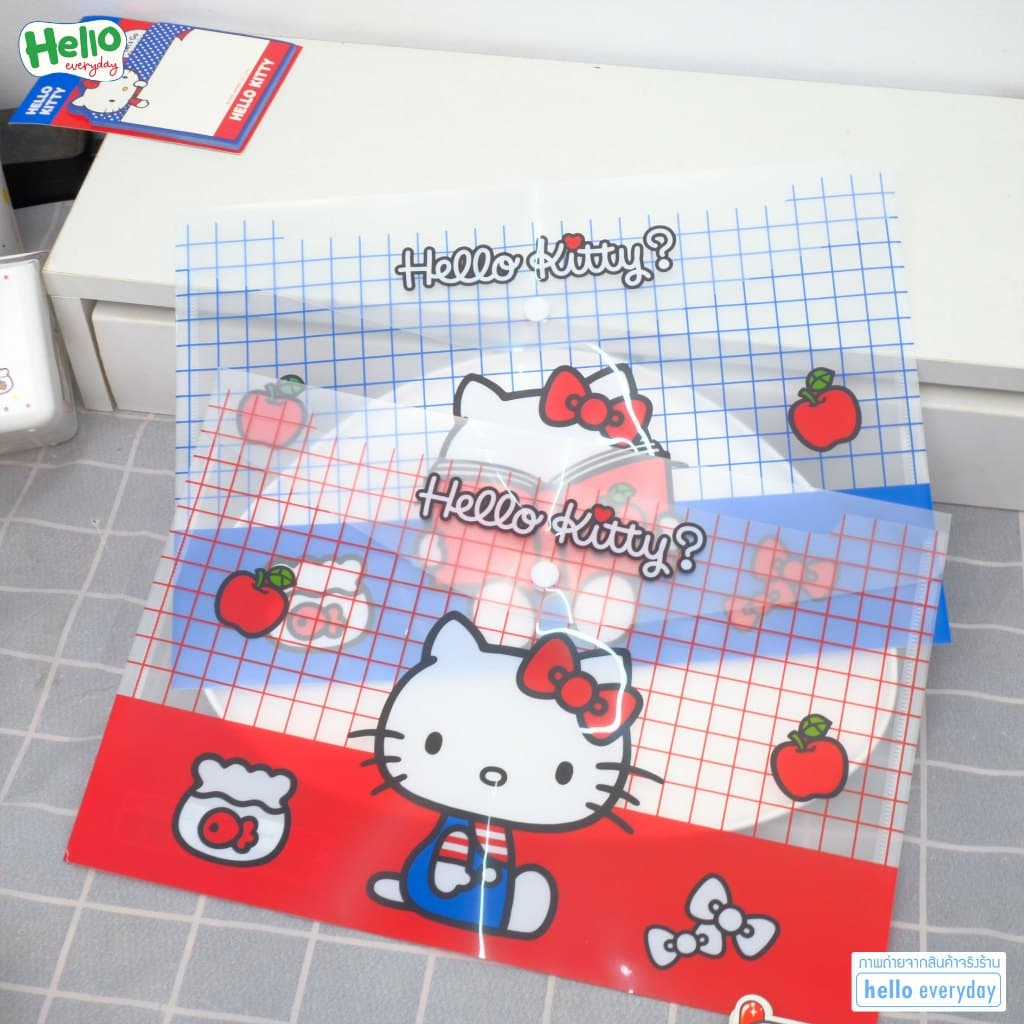 hello kitty แฟ้มเอกสาร แบบกระดุม มี2สี น้ำเงินและแดง สามารถใส่ A4 ได้ - ลิขสิทธิ์แท้ รูปที่ 6