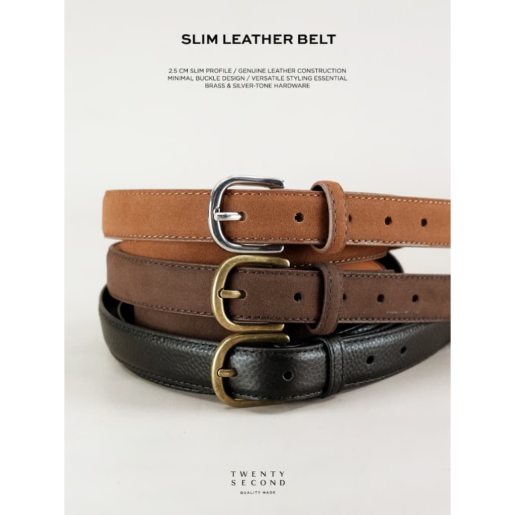 TWENTYSECOND เข็มขัดหนังแท้ รุ่น Slim Leather Belt รูปที่ 1