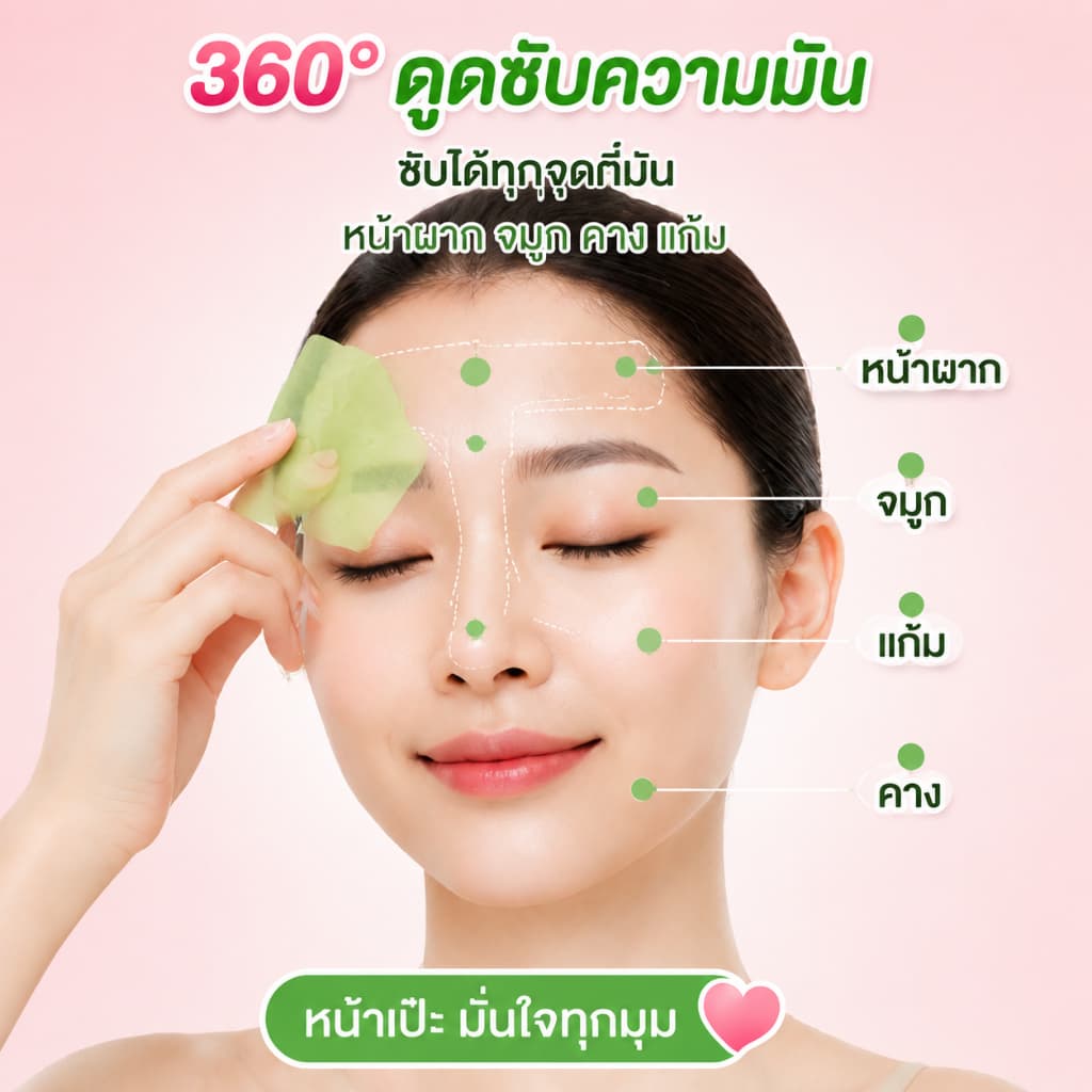 300 แผ่น/กระดาษซับมัน ซับมันบนใบหน้า พกพาสะดวก ใช้ได้ทั้งชายและหญิง ซับมันแต่ไม่หลุดเมคอัพ รูปที่ 4