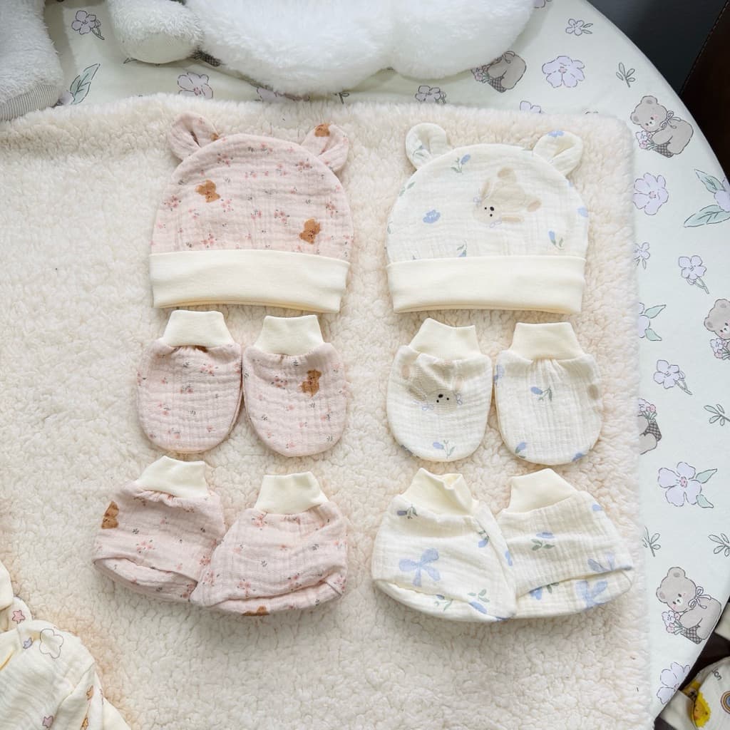 A01เซ็ตหมวก-ถุงมือ-ถุงเท้า3Dพี่หมีน่ารักตัดเย็บในประเทศไทยคนไทยผลิต รูปที่ 7