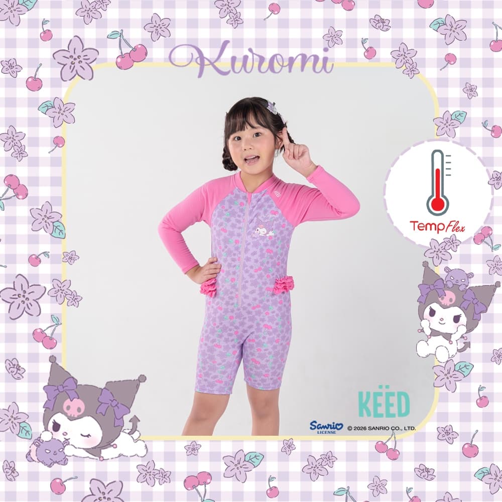 NEW X Kuromi Collection 2026 ชุดว่ายน้ำเด็กผู้หญิง ควบคุมอุณหภูมิ บอดี้สูท รูปที่ 2