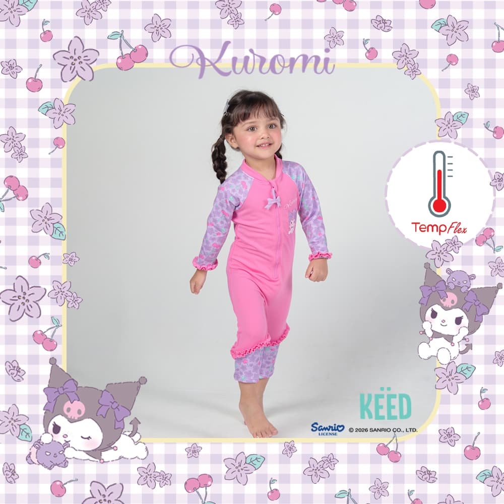 NEW X Kuromi Collection 2026 ชุดว่ายน้ำเด็กผู้หญิง ควบคุมอุณหภูมิ บอดี้สูท รูปที่ 5
