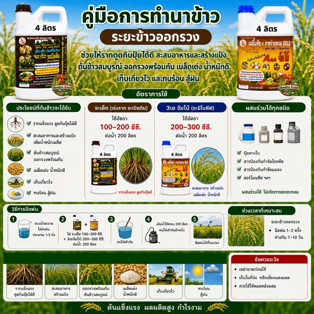จะเด็ดสำหรับ นาข้าวอะมิโน นํ้าตาลทางด่วน สาหร่ายทะเล อาหารพืช ฮอร์โมนพืช รูปที่ 6