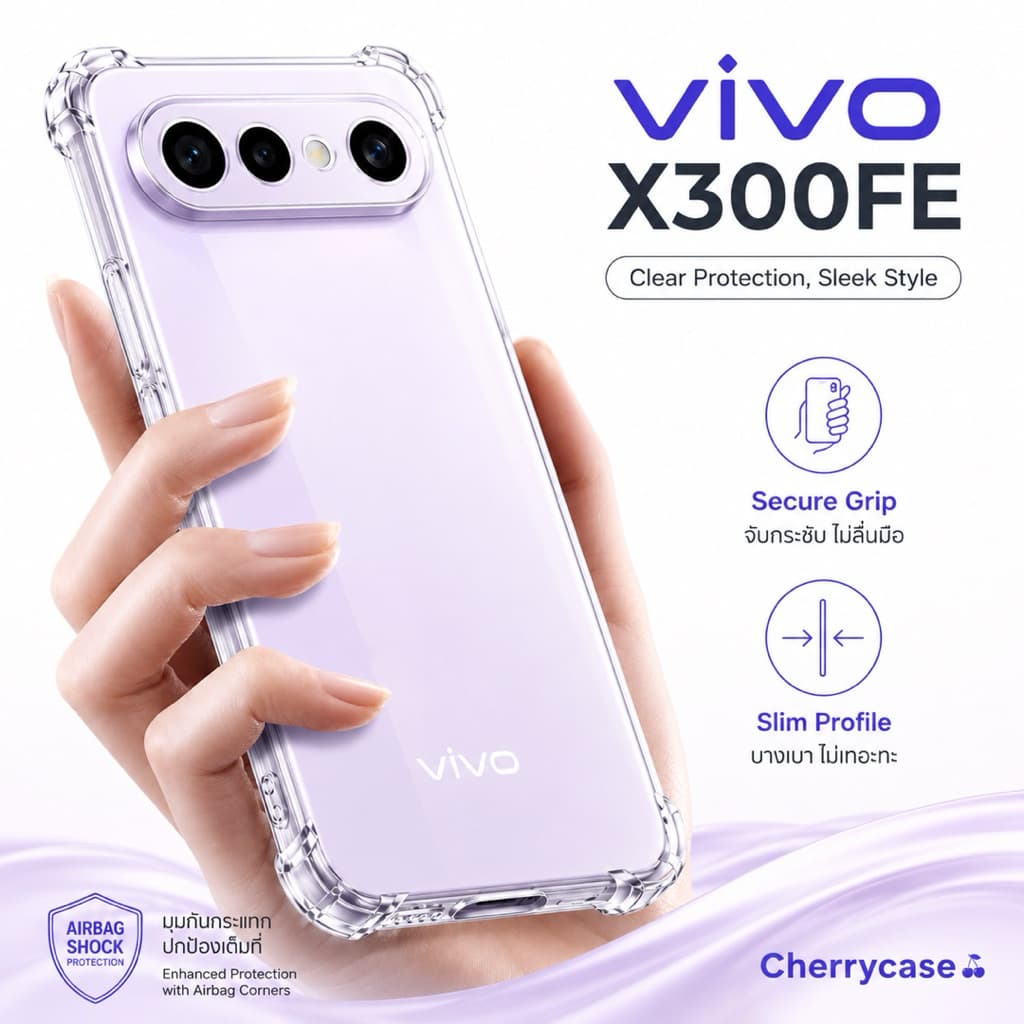 เคสใสกันกระแทก Vivo X300 FE กันกล้อง ใสนิ่ม สวย รูปที่ 1