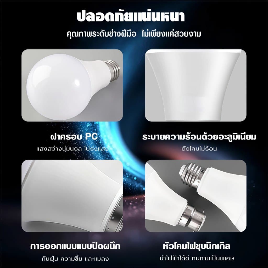 หลอดไฟ LED SlimBulb LS E27 5W 9W 12W 18W 24W แสงขาว แสงวอร์ม ประหยัดไฟ 220V มอก. สว่างนุ่มนวล รูปที่ 8