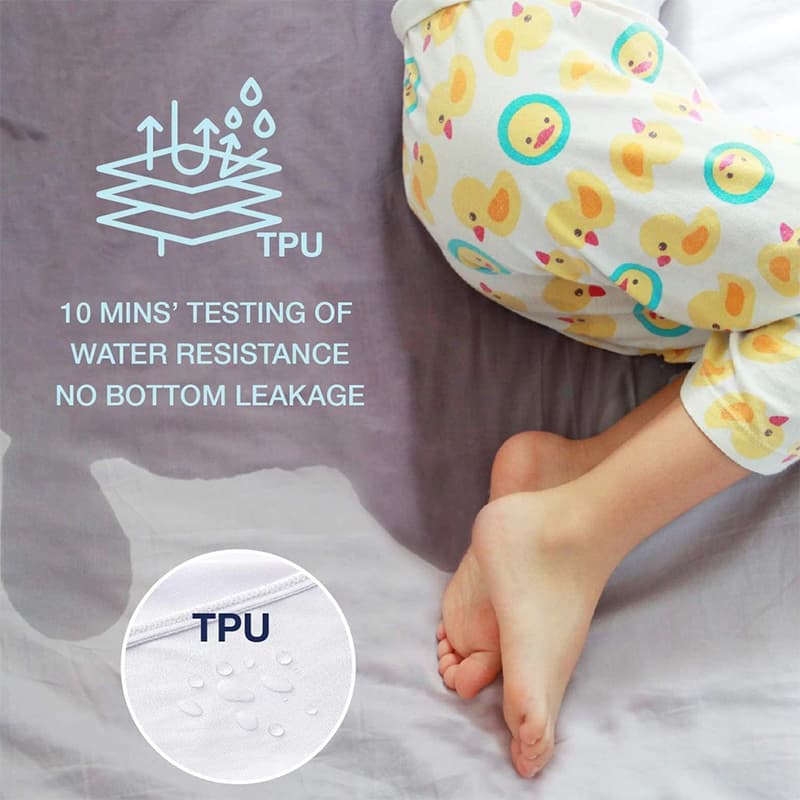 ผ้าปูที่นอนกันน้ำ พร้อมป้องกันไรฝุ่น คุณภาพพรีเมียม กันน้ำได้ 100%TPU ขนาด5ฟุต/6ฟุต รูปที่ 7