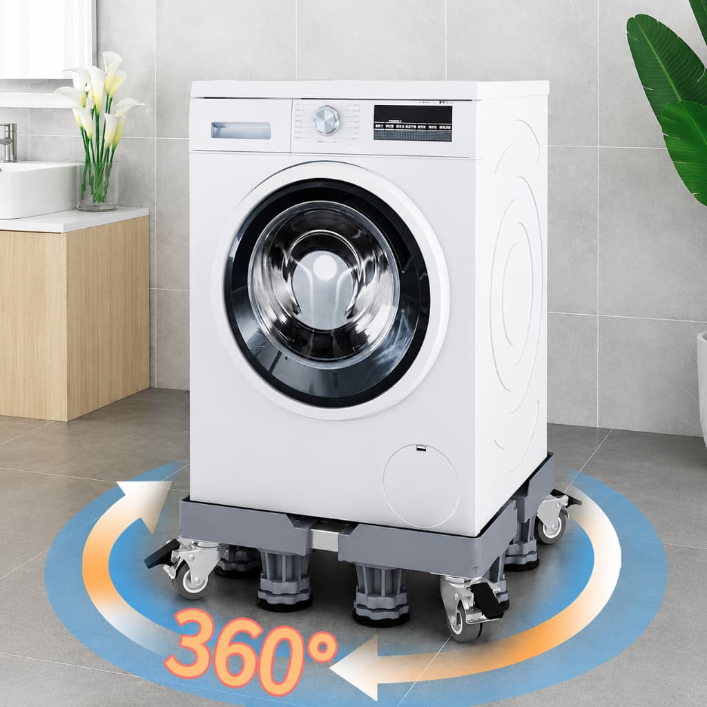 HOKEMP ฐานรองเครื่องซักผ้าพร้อมล้อเลื่อนแบบหมุนได้ 360 องศา และขาตั้งยกระดับตู้เย็น รูปที่ 9