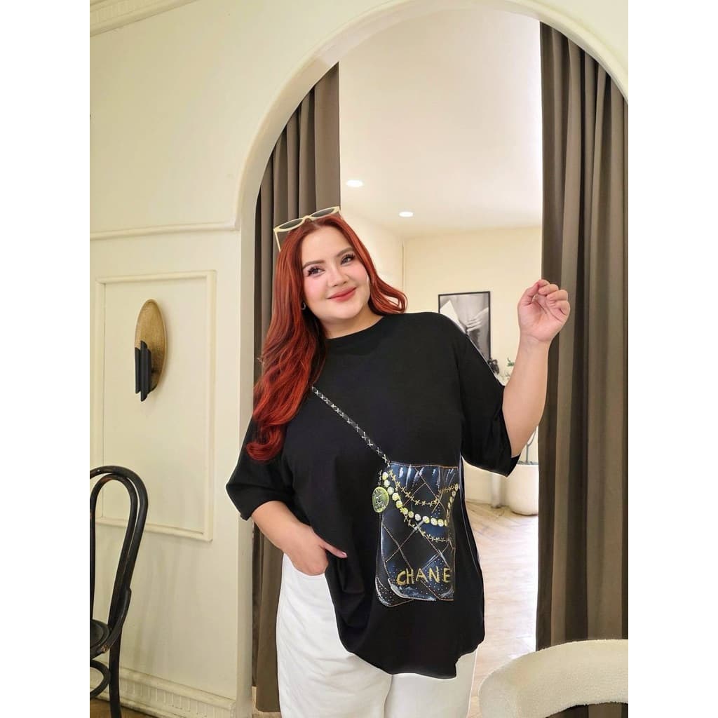 เสื้อคอกลม ติดโลโก้ รีดเพชรงานสวยหรู อก46-70นิ้ว รูปที่ 7