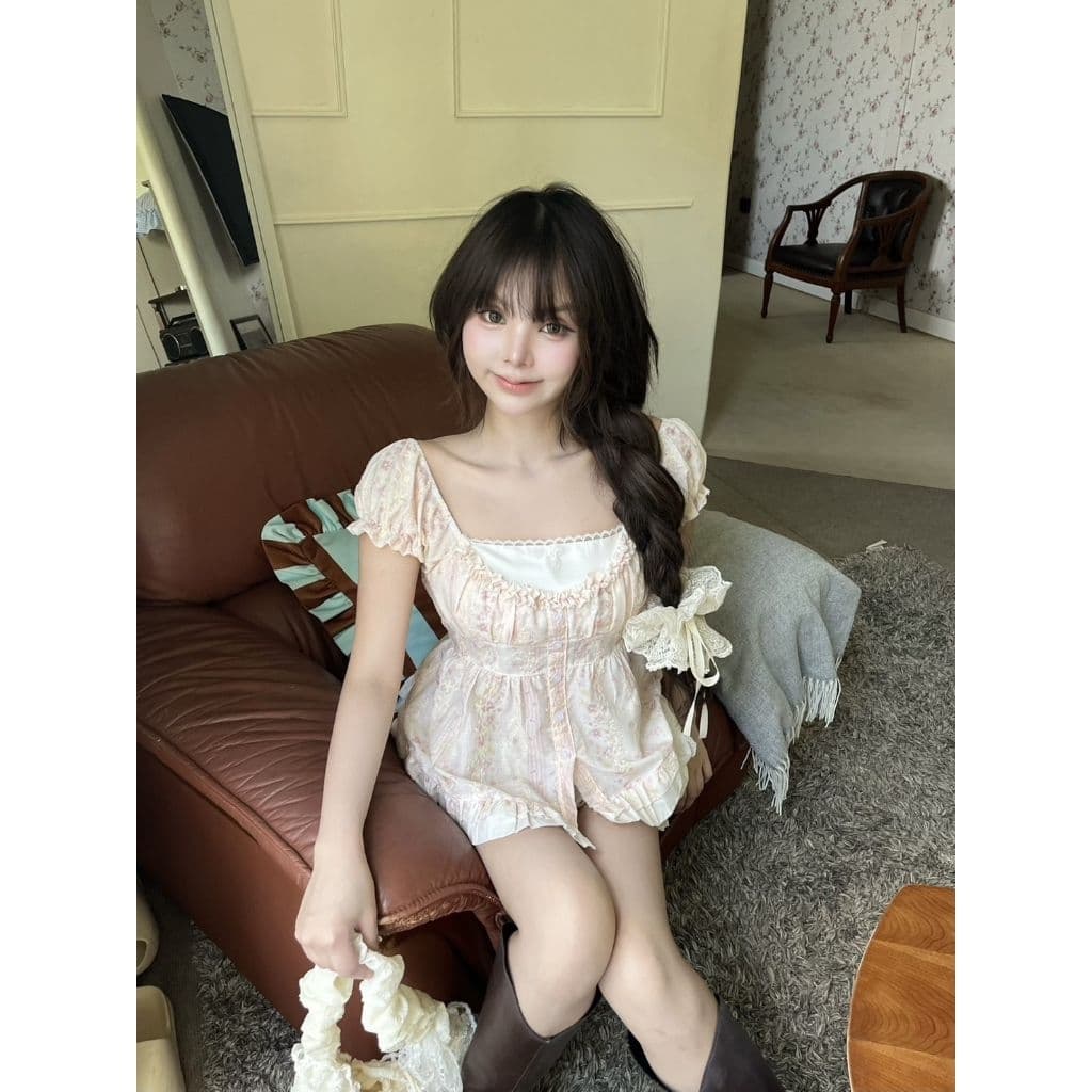 Sherlyn : เสื้อแขนตุ๊กตาเลเยอร์2ชั้น แต่งขอบระบาย รูปที่ 4