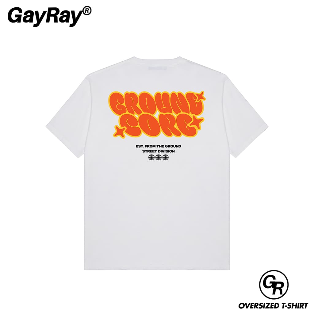 GayRay ⎰Ground Core⎱ เสื้อยืดโอเวอร์ไซส์ Cotton 100% นุ่่ม ใส่สบาย รูปที่ 4