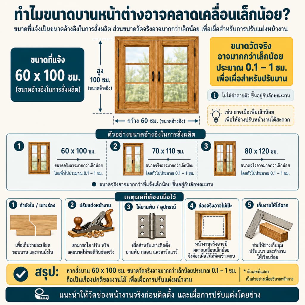 หน้าต่างไม้สักและไม้เนื้อแข็ง ลายสเปนตรง ขนาด 50-60*100 ซม. รูปที่ 5