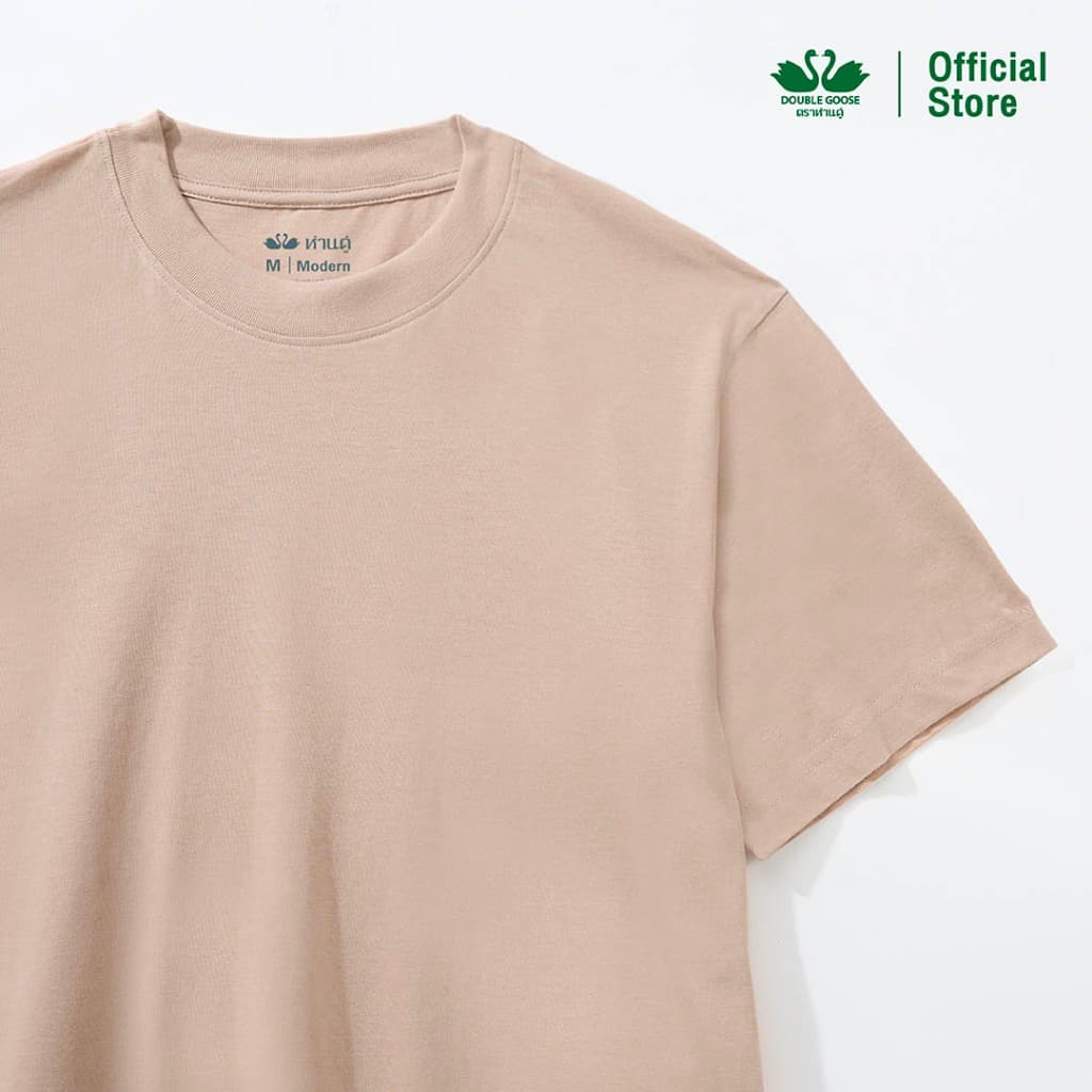 ห่านคู่ เสื้อยืดผู้ชาย คอกลม รุ่น Relax Fit (สีน้ำตาลนูเกต,ฟ้าก้อนเมฆ,ส้มดอกพีช,แดงกุหลาบหม่น,เงินอมเทา) รูปที่ 6