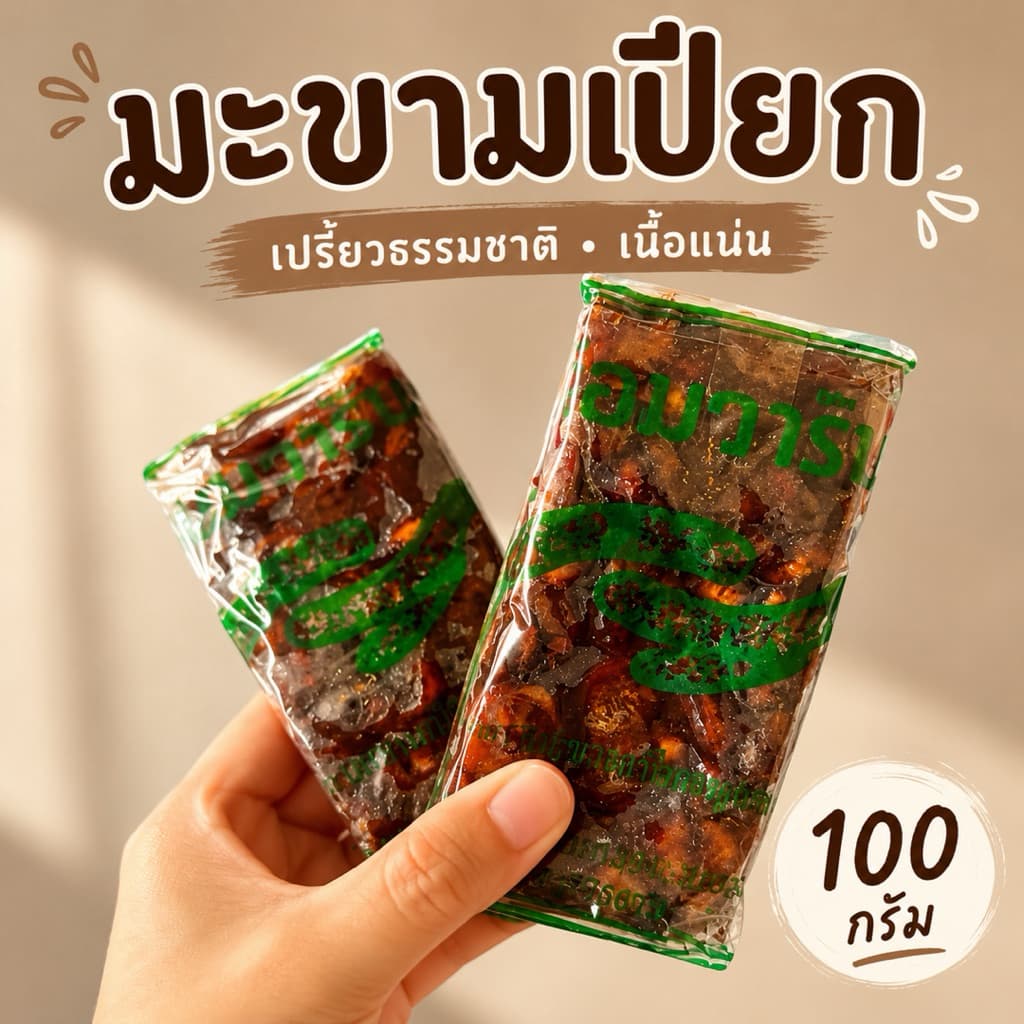 มะขามเปียกแกะเปลือก 100 กรัม เนื้อแน่น มะขามใหม่ พร้อมปรุงอาหาร รูปที่ 3
