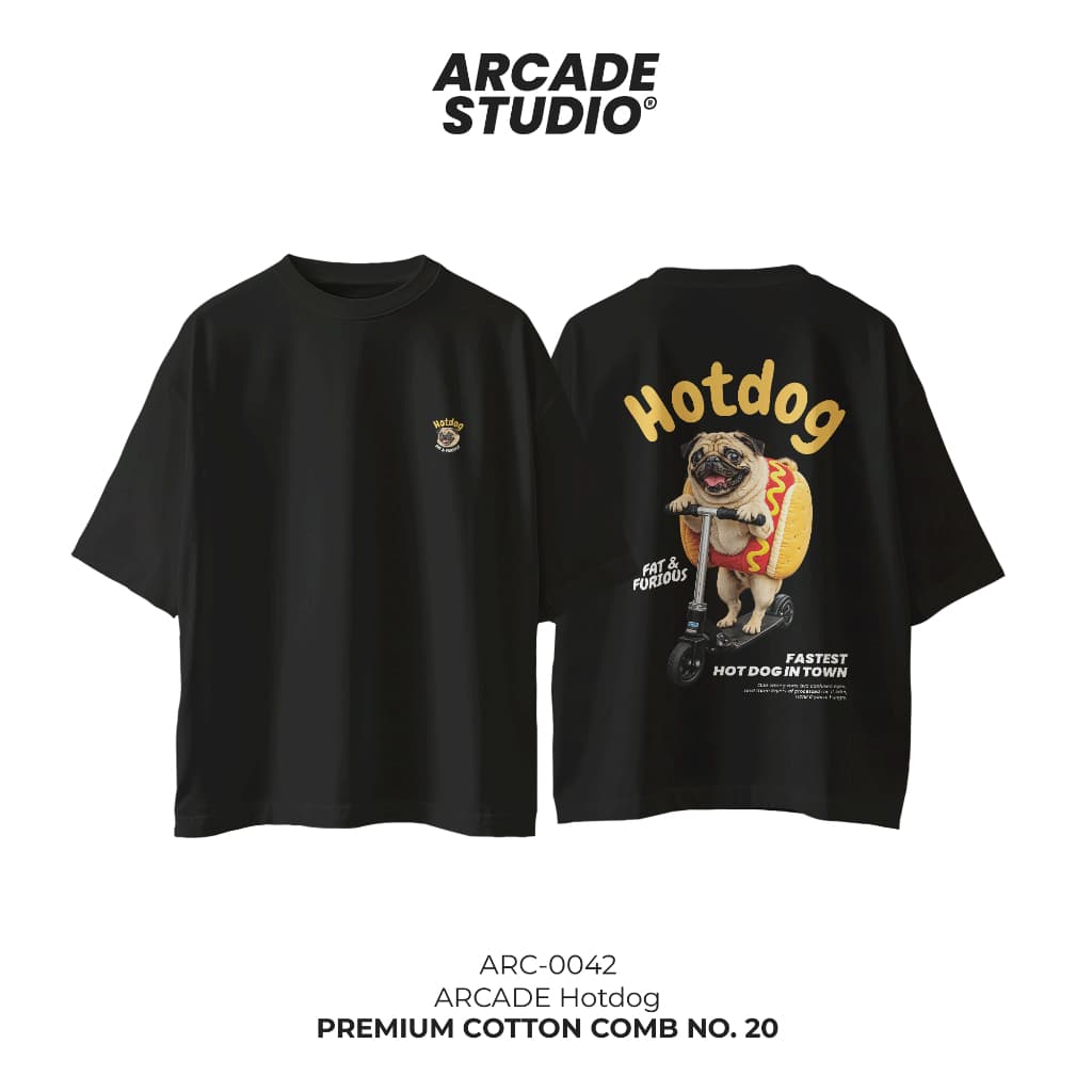 ARCADE เสื้อ Hotdog / เสื้อ Oversize เนื้อผ้า 100% Cotton Comb 190 GSM รูปที่ 7