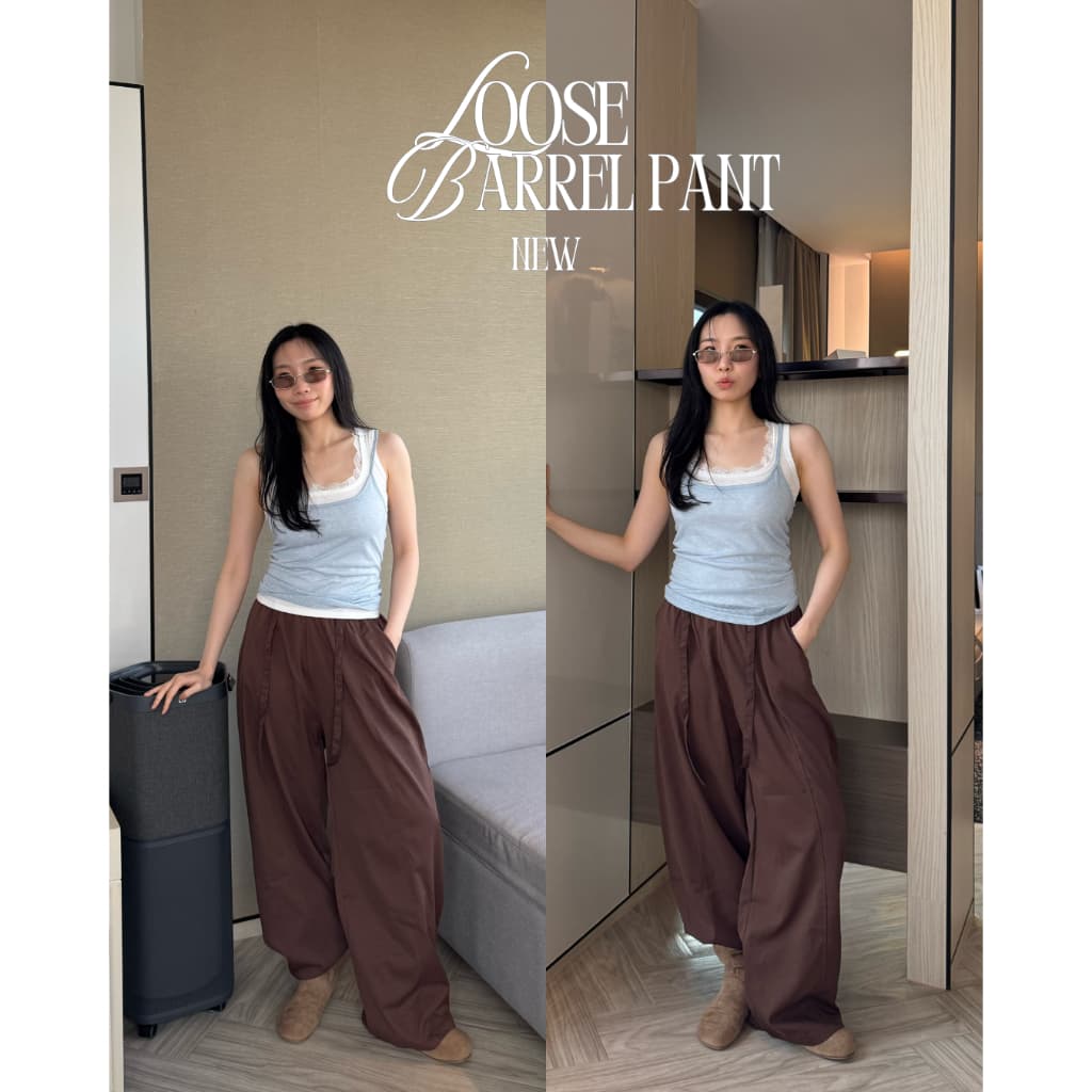 UIUI | LOOSE BARREL PANT กางเกงทรงโค้ง รูปที่ 4