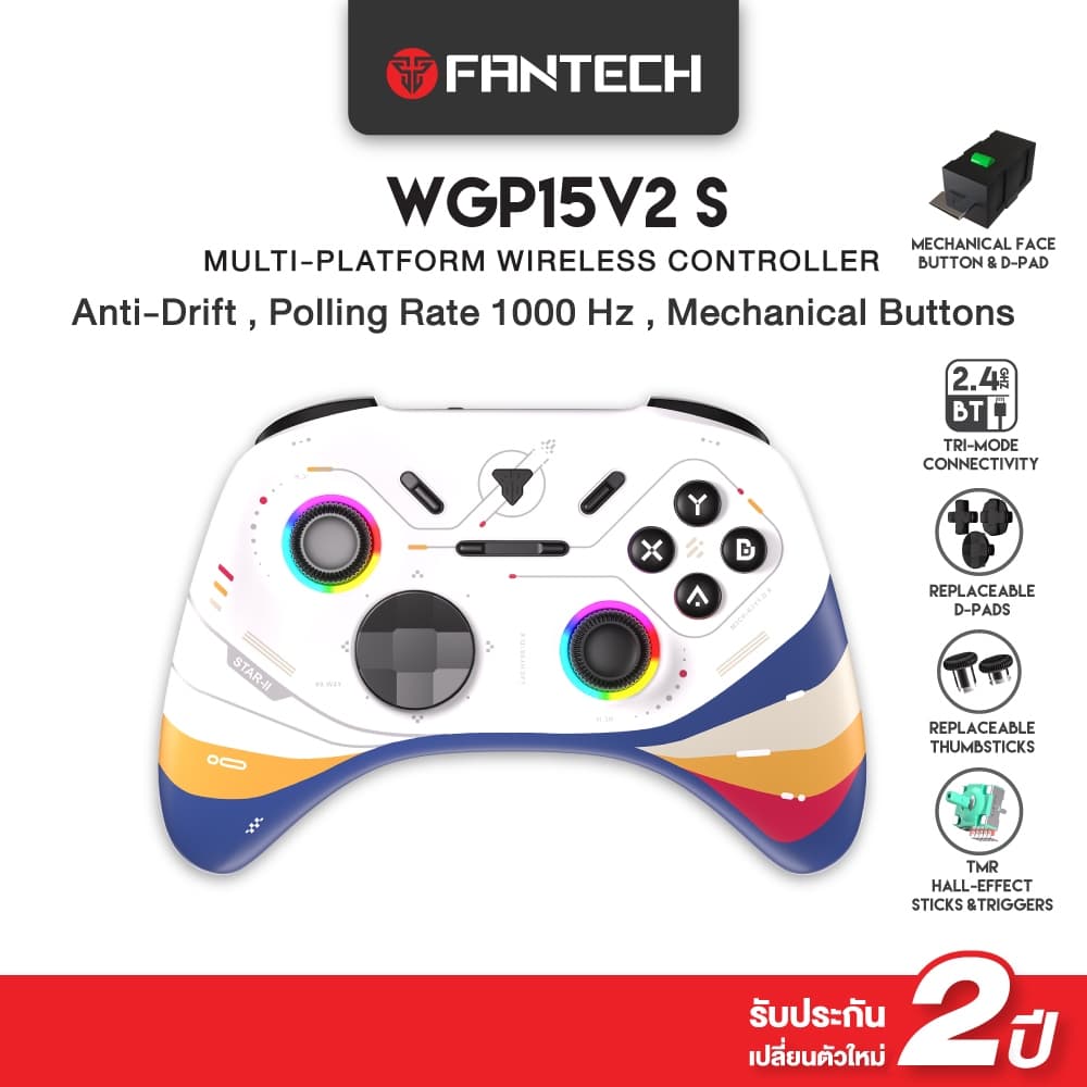 FANTECH จอยเกมมิ่งไร้สาย / bluetooth Wireless gaming controller รองรับ PC,PS, Android,IOS,รุ่น WGP15 รูปที่ 1