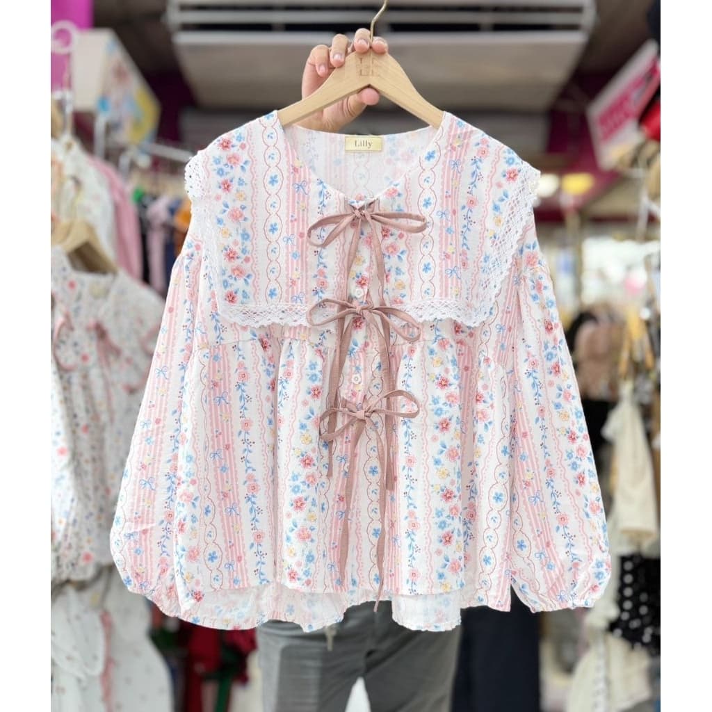 เสื้อคอบัวกระดุมหน้าอกหน้าผ้า44​ นิ้ว​ ยาว​ 23นิ้ว​​ ราคา209บาท​ เหมาะอกจริง​ 32-40นิ้ว รูปที่ 9