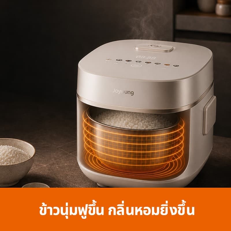 Joyoung 18N6U หม้อหุงข้าว IH Premium ลดน้ำตาล 1.5L สแตนเลส 316L เคลือบกันติด ระบบ 3D Dual Heating PureCook™ รูปที่ 6