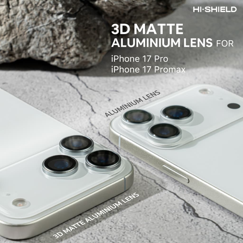 HI-SHIELD กระจกกันเลนส์กล้อง 3D Matte Aluminium Lens รุ่น iPhone 17Pro / 17ProMax รูปที่ 9