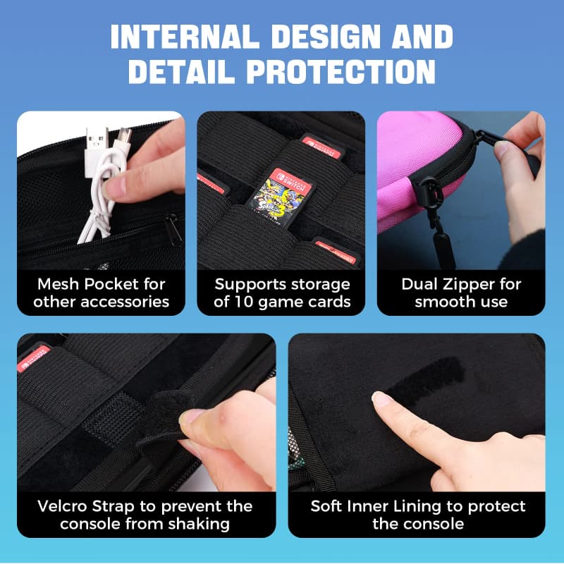 IINE L1066, L1067, L1068 EVA Storage Bag for Nintendo Switch2 : กระเป๋าใส่เครื่อง นินเทนโดสวิทซ์2 รูปที่ 6