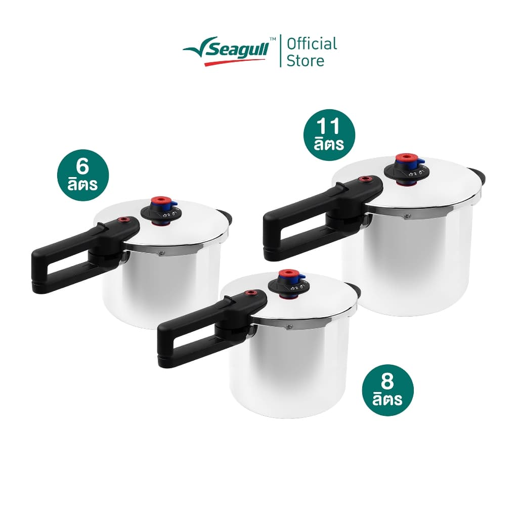 Seagull หม้ออัดแรงดัน รุ่นโปร Pro Pressure Cooker มีให้เลือก 3 ขนาด 6 ลิตร/8ลิตร/11ลิตร รูปที่ 2