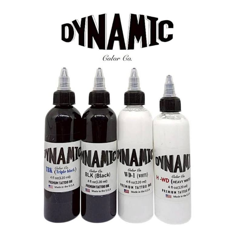 LKY #หมึกสักลายแท้​ USA Dynamic​ สีดำสีขาว รูปที่ 2