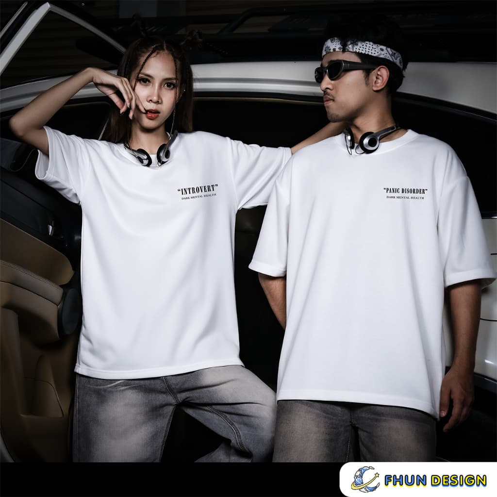 FhunDesign เสื้อยืดโอเวอร์ไซส์ คอลเลกชั่น DARK MENTAL HEALTH รูปที่ 5