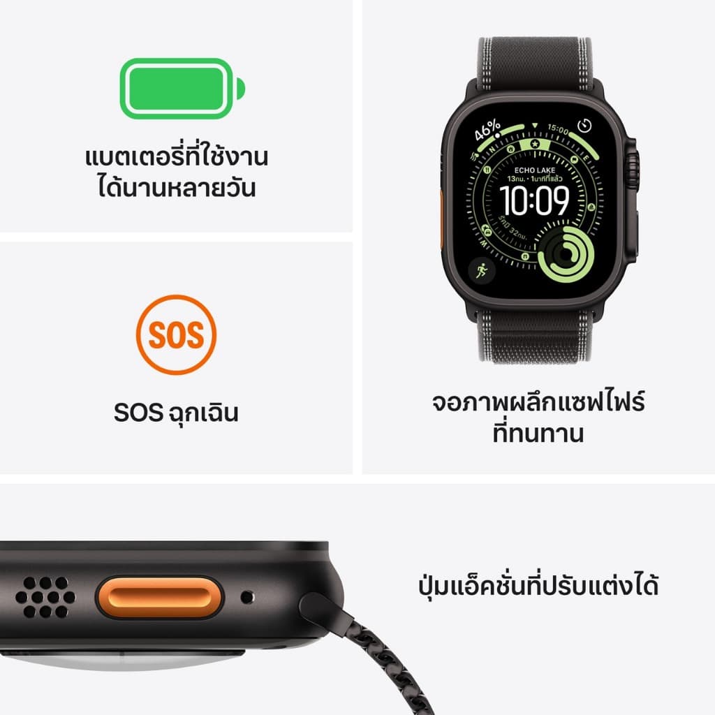 Apple Watch Ultra 3 GPS+Cellular Titanium Case สาย Ocean Band I iStudio by SPVi รูปที่ 3