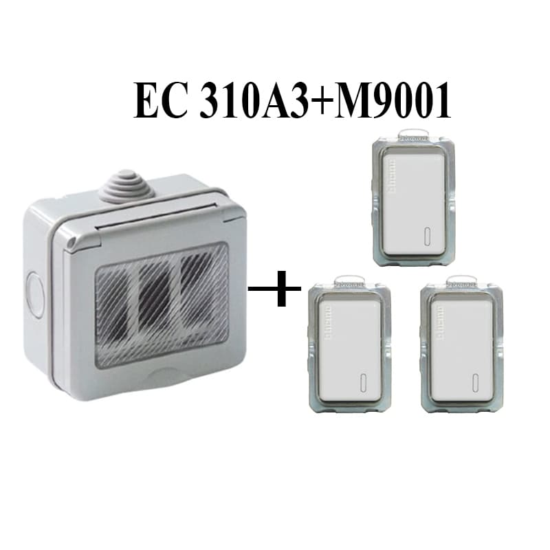 SET บ๊อกซ์กันน้ำ+สวิทซ์บีทิชีโน M9001 สีขาว+บ๊อกกันน้ำ2ช่อง รูปที่ 1