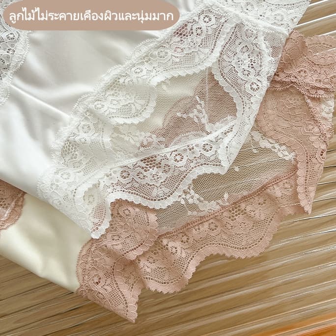กางเกงในลูกไม้เซ็กซี่ ผ้าซาตินนุ่ม ผ้าตาข่ายระบายอากาศ ดีไซน์เอวต่ำ สวยงามสะดุดตา รูปที่ 3
