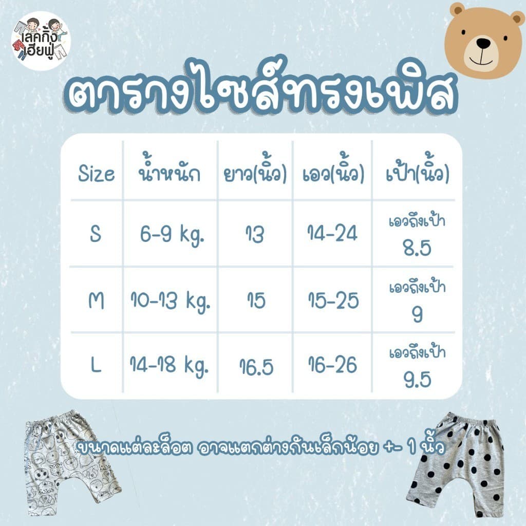 FUFU กางเกงเด็ก กางเกงก้นป่อง โทนสีพาสเทล ขนาดเด็ก 6เดือน-4ขวบ กางเกงทรงเพิส ผ้าคอตตอนนุ่มๆ รูปที่ 5
