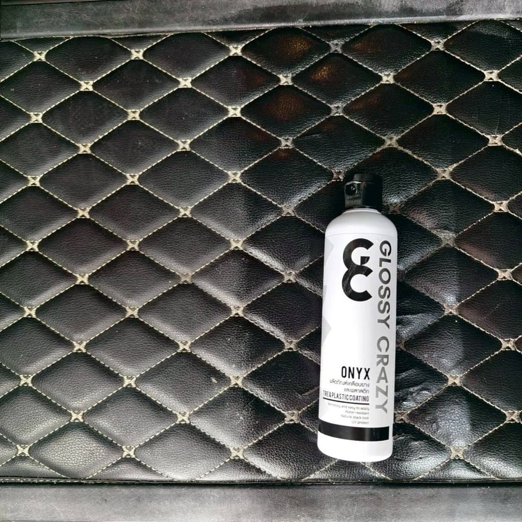 เคลือบยางและพลาสติกรถ ใช้ได้ทั้งภายนอกและภายใน Glossy Crazy Onyx ดำเงา ไล่น้ำ รูปที่ 7