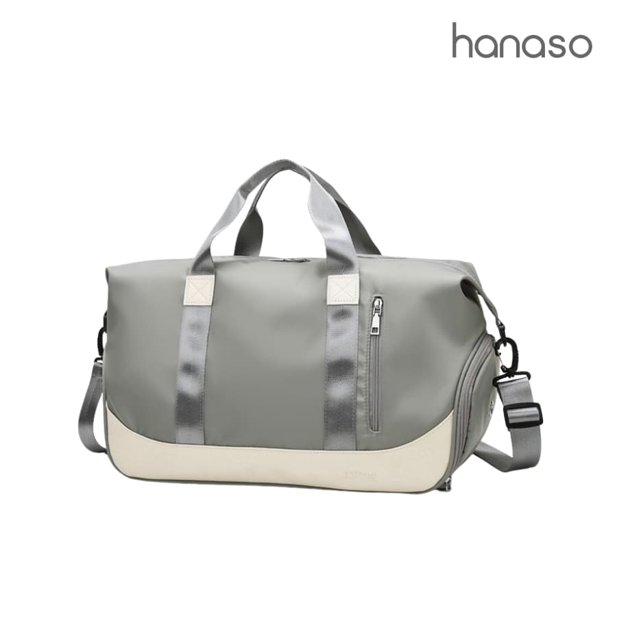 Hanaso กระเป๋าเดินทาง กระเป๋าฟิตเนส Gym Bag สำหรับสะพายไหล่ ถือได้ มีช่องใส่รองเท้า และผ้าเปียก จุของได้เยอะ รูปที่ 1