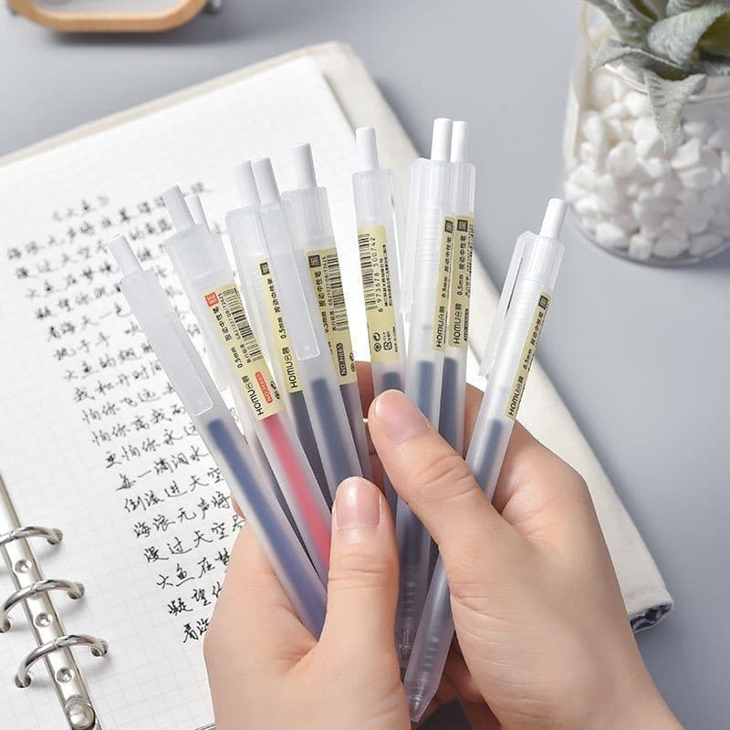 50 ชิ้น ปากกาลูกลื่น แบบกด สไตล์ ขนาด 0.5 mm หมึกเยอะมาก ปากกาเจล เครื่องใช้สำนักงาน รูปที่ 8